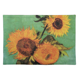 Three Sunflowers in a Vase by Vincent van Gogh Cloth Placemat