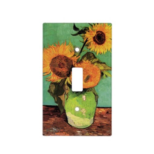 Three Sunflowers in a Vase by Vincent van Gogh Light Switch Cover