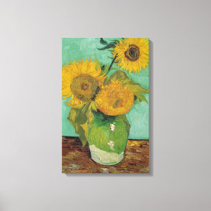 Three Sunflowers in a Vase, Vincent van Gogh. Canvas Print