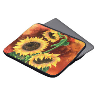 Three Sunflowers Laptop Sleeve - Painting