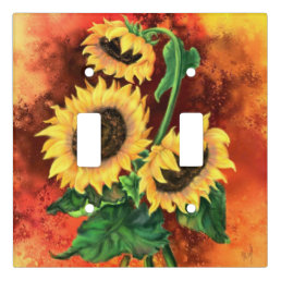 Three Sunflowers Light Switch Cover - Painting