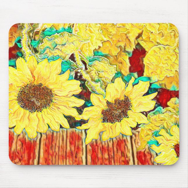 Three Sunflowers Mouse Pad (Front)