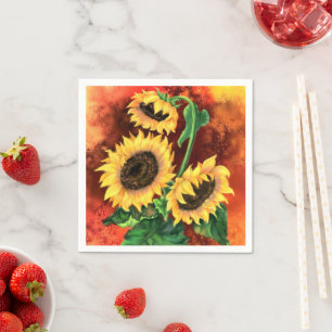 Three Sunflowers Napkins