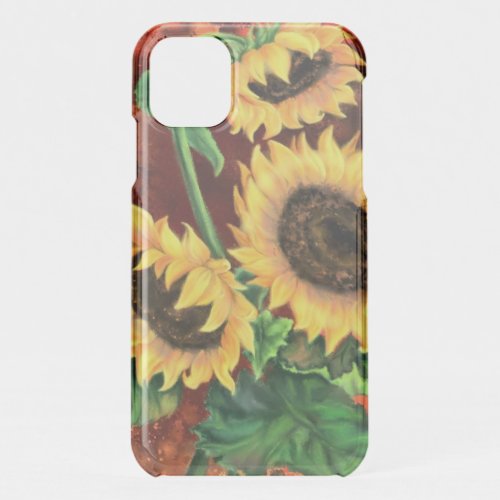 Three Sunflowers Painting iPhone 11 Case