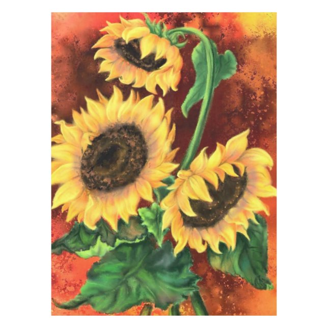 Three Sunflowers Tablecloth (Front)