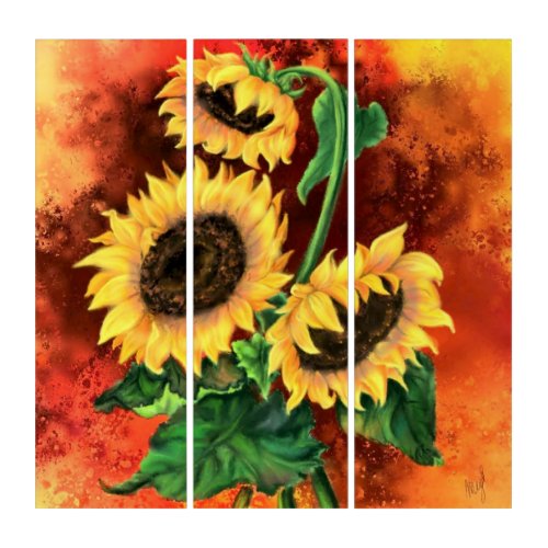 Three Sunflowers Triptych