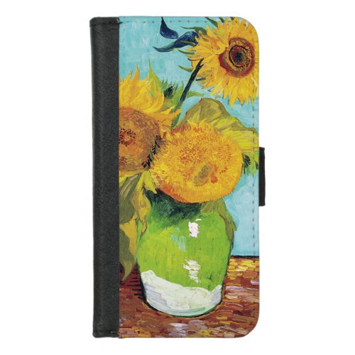 Three Sunflowers Van Gogh iPhone 87 Wallet Case