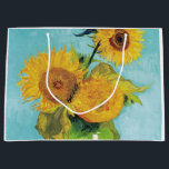 Three Sunflowers, Van Gogh Large Gift Bag<br><div class="desc">Vincent Willem van Gogh (30 March 1853 – 29 July 1890) was a Dutch post-impressionist painter who is among the most famous and influential figures in the history of Western art. In just over a decade, he created about 2, 100 artworks, including around 860 oil paintings, most of which date...</div>
