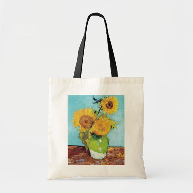 Three Sunflowers, Van Gogh Tote Bag (Front)