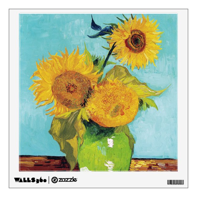 Three Sunflowers, Van Gogh Wall Decal (Front)