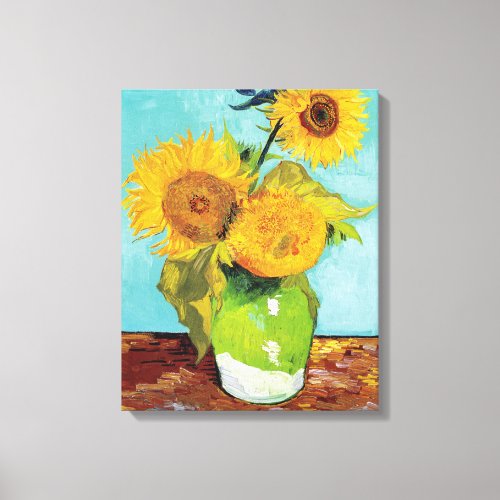 Three Sunflowers  Vincent Van Gogh Canvas Print