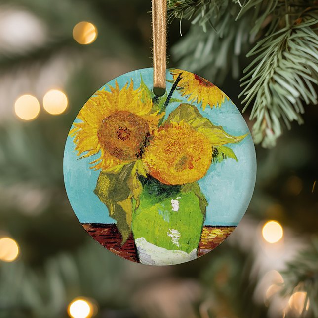 Three Sunflowers | Vincent van Gogh Ceramic Ornament (Creator Uploaded)