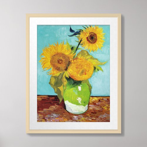 Three Sunflowers  Vincent Van Gogh Framed Art