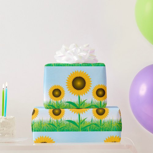 Three Sunflowers Wrapping Paper