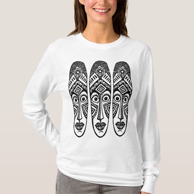 Three Surprised Tiki Masks T-Shirt (Front)