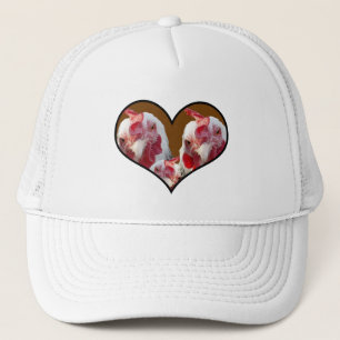 Three Sussex Chickens In A Heart, Trucker Hat