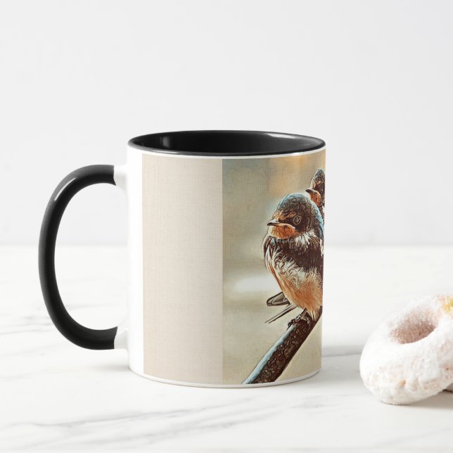 Three Sweet Swallows Mug (With Donut)
