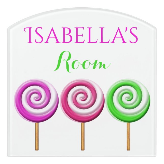 Three Swirled Lolly Pops Contour Room Sign (Contour Front)