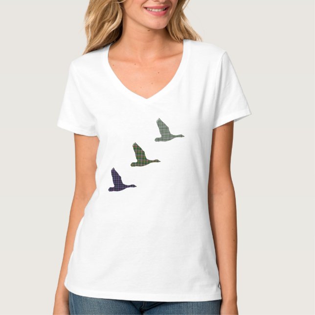 Three Tartan Flying Ducks T-Shirt (Front)
