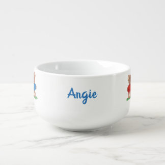 Three Teddy Bears in T-shirts Personalized Bowl