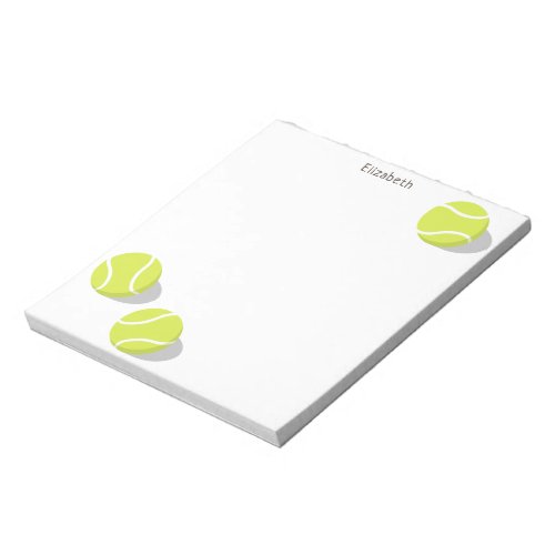 three tennis balls personalized notepad