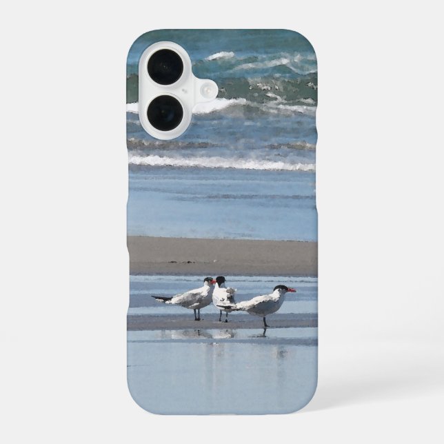 Three Terns on a Beach Iphone Case (Back)