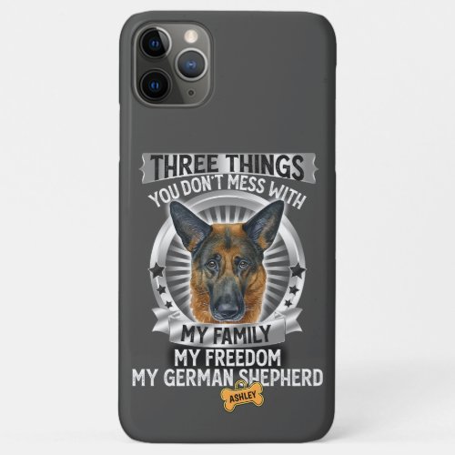 Three Things My Family My Freedom Funny English Bu iPhone 11 Pro Max Case