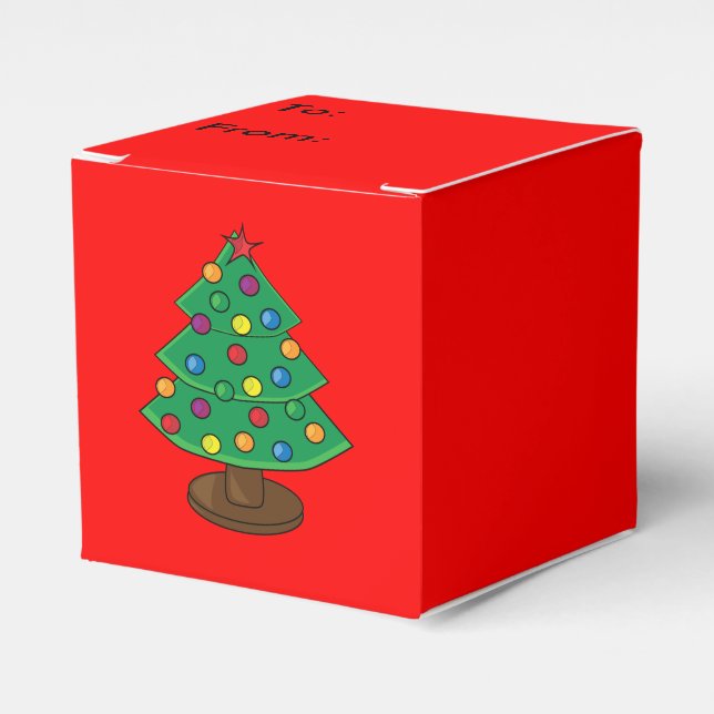 Three Tier Christmas Tree To From Favor Boxes (Front Side)
