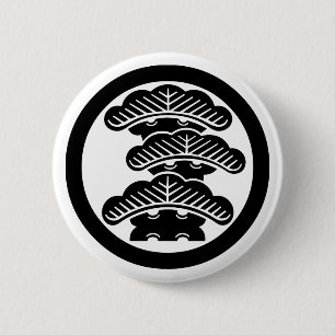 Three-tiered pine R in circle Button