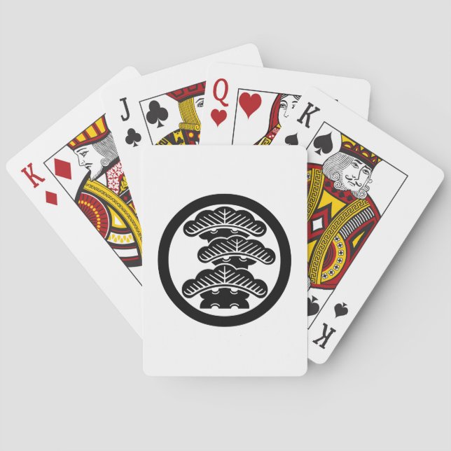 Three-tiered pine R in circle Poker Cards (Back)