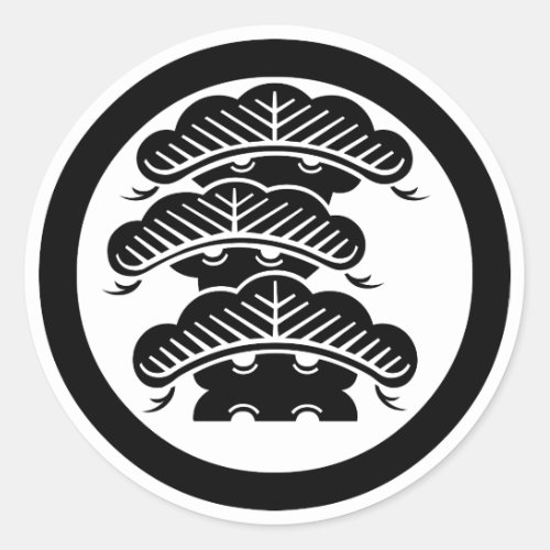 Three_tiered pine with arashi L in circle Classic Round Sticker