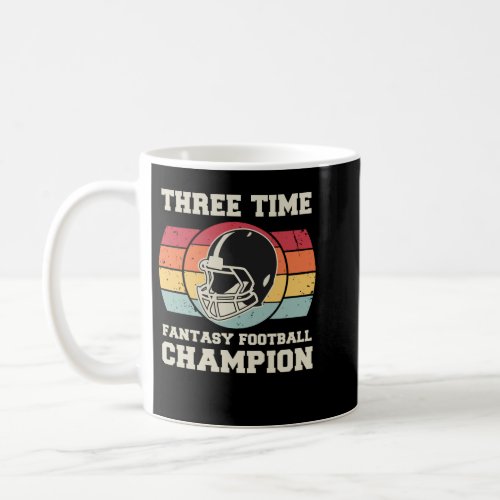 Three Time Fantasy Football Champion Coffee Mug