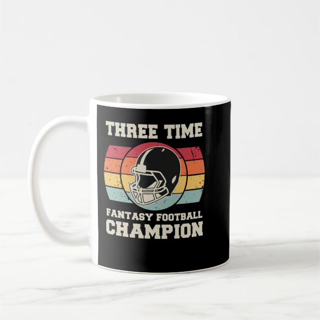 Three Time Fantasy Football Champion Coffee Mug (Left)