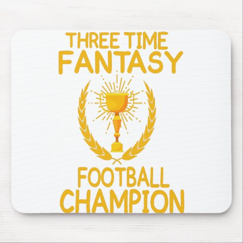 Three time fantasy football champion gift mouse pad