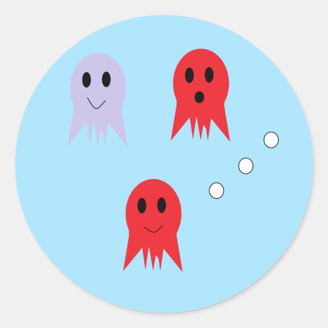 Three Tiny Squids Classic Round Sticker (Front)