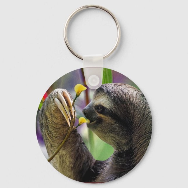 Three-Toed Tree Sloth Keychain (Front)