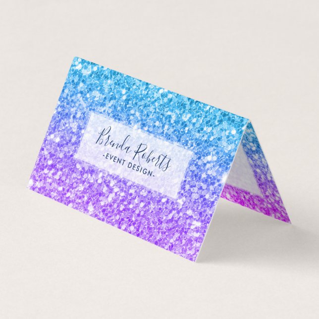 Three Tones Faux Glitter Business Card (Front)