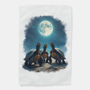 Three Tortoises Howl at Moon Wildlife Mountain Tur Garden Flag