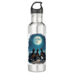 Three Tortoises Howl at Moon Wildlife Mountain Tur Stainless Steel Water Bottle