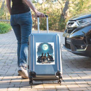 Three Tortoises Howl at Moon Wildlife Mountain Tur Sticker