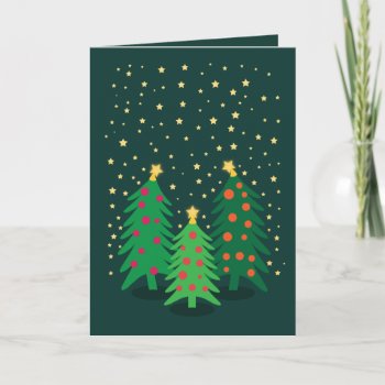 Three Trees Holiday Card by nyxxie at Zazzle