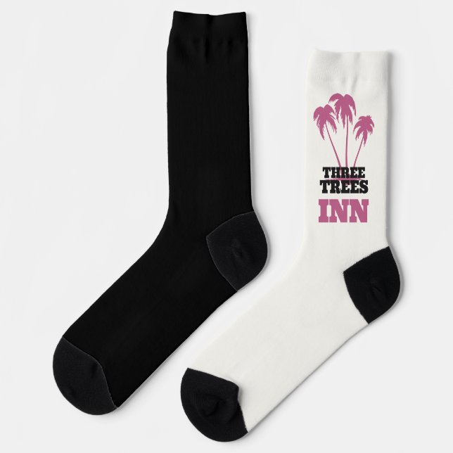 Three Trees Inn (black and white) Socks (Left)