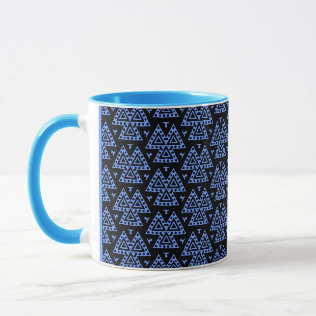 Three Triangles v2 - blue Mug (Left)