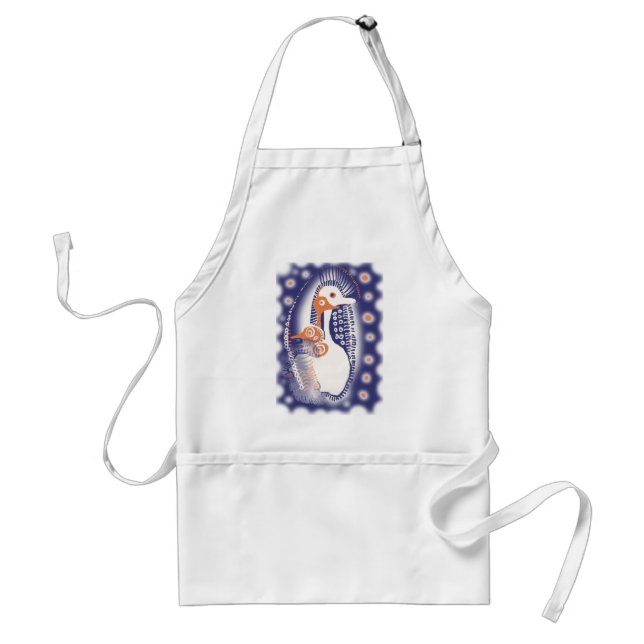 *three tribal birds* adult apron (Front)