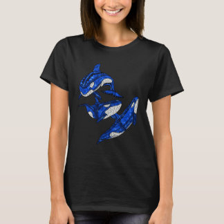 Three Tribal Orca Whales Ocean Animals T-Shirt