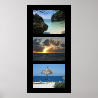 Three tropical beaches poster