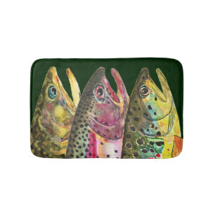 Three Trout Decor Bathroom Mat