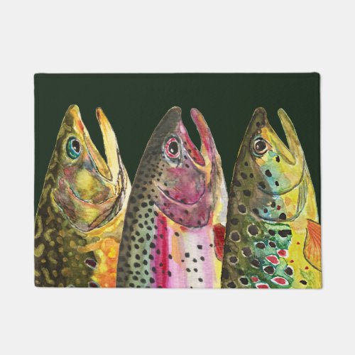 Three Trout Decor Doormat