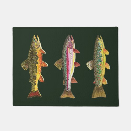 Three Trout Decor Doormat