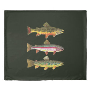 Three Trout Decor Duvet Cover